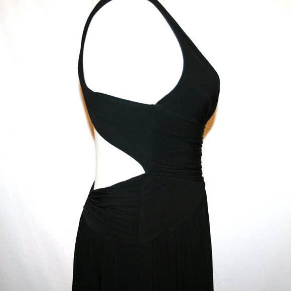 BCBG Maxazria Black Open Cross Back Floor Length Gown Small - Picture 9 of 12